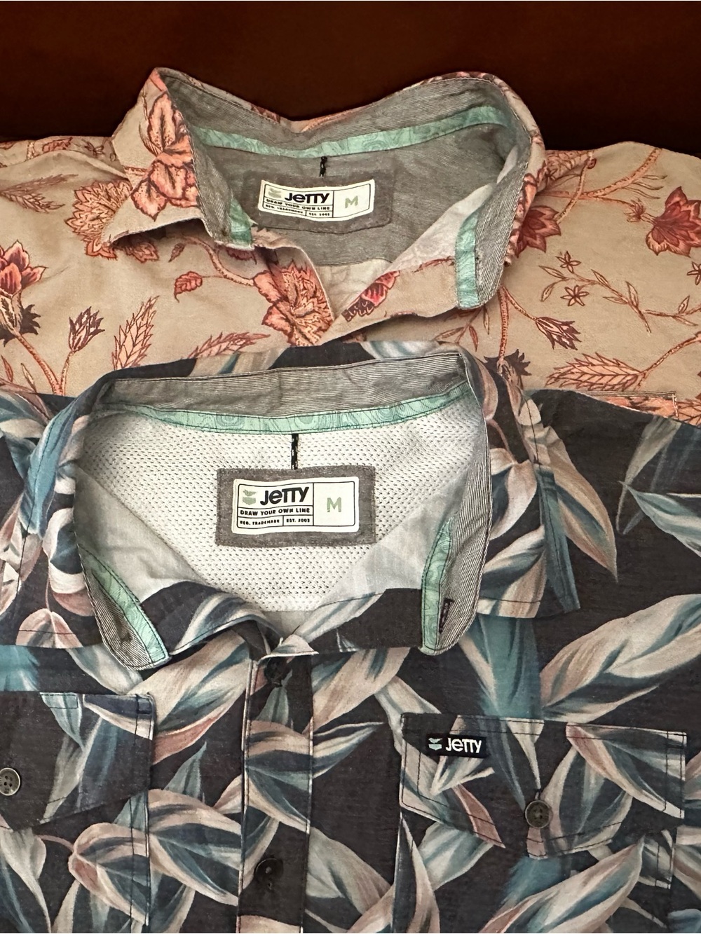 Jetty Men's MEDIUM Tropical Button-Up Shirts BUNDLE- two shirts